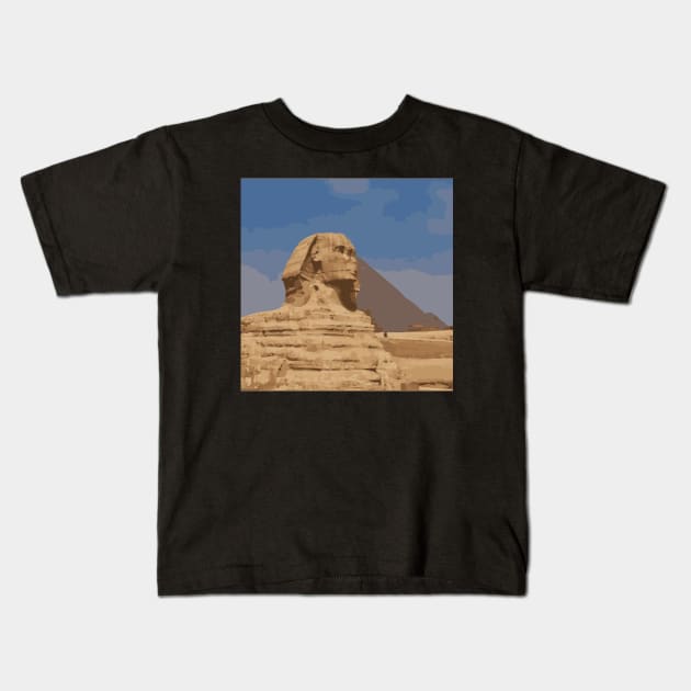 egyptian sphinx Kids T-Shirt by Art by Ergate